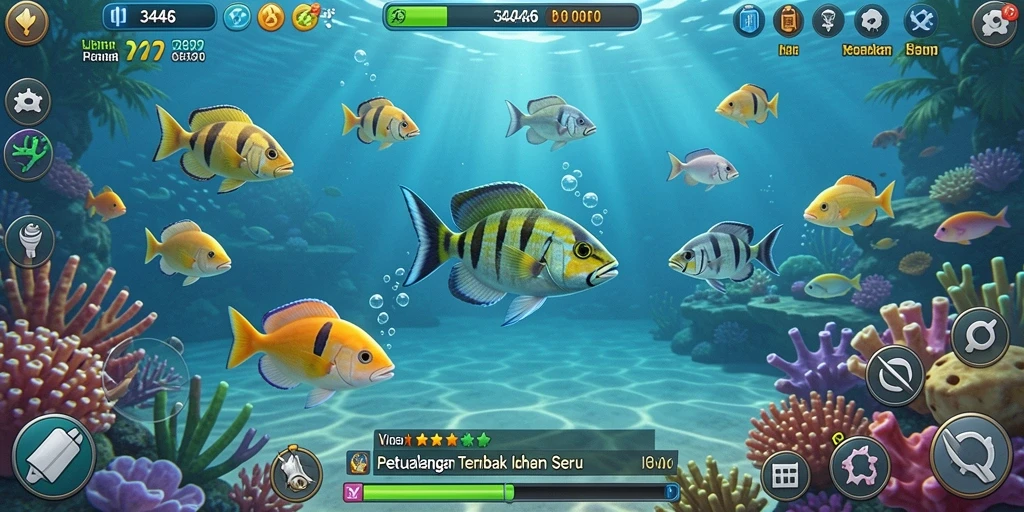 Tampilan seru gameplay Tembak Ikan di 3446 yang penuh aksi.