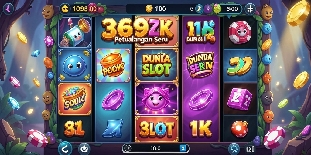 Tampilan menarik dari gameplay 369ZK dengan berbagai simbol slot.