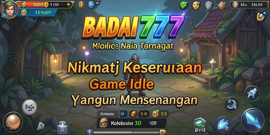 Screenshot utama BADAI777 menampilkan gameplay Idle yang menarik dan penuh warna.