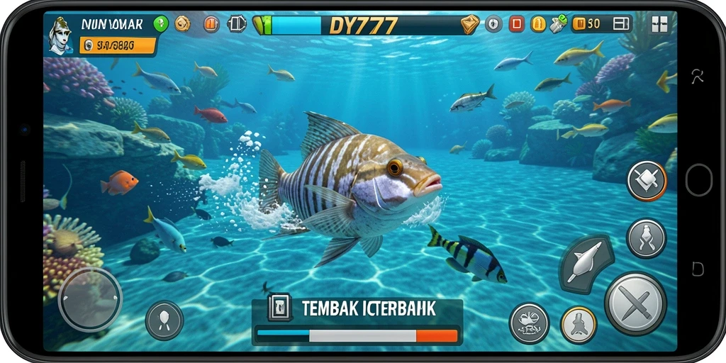 Tampilan menarik dari gameplay Tembak Ikan DY777.