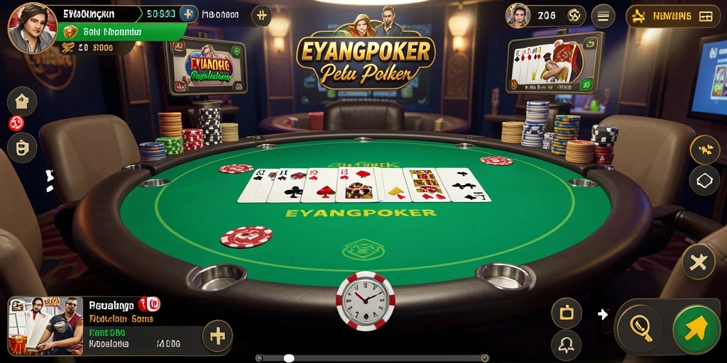 Tampilan screenshot gameplay <strong>EYANGPOKER</strong> yang menakjubkan dan penuh aksi.