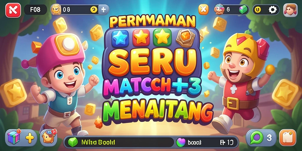 Gameplay F08 yang penuh warna dan seru di Match-3.