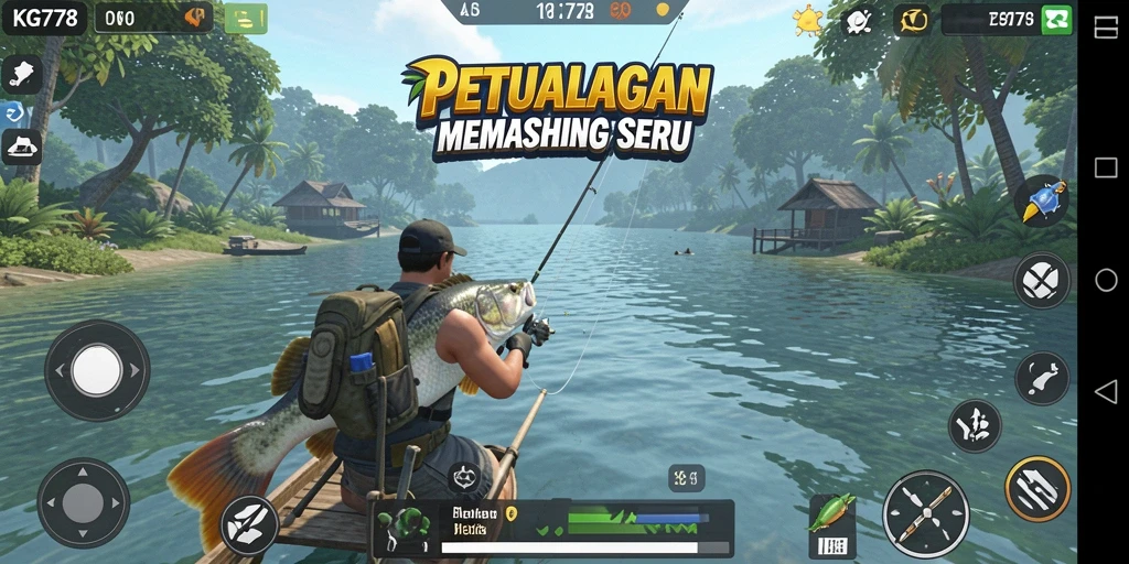 Screenshot gameplay KG778 yang menampilkan aksi memancing seru.