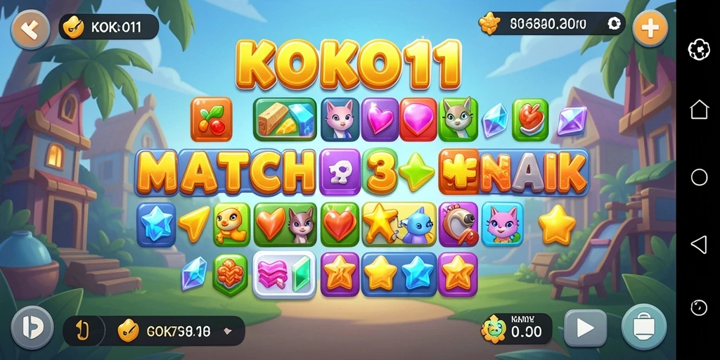 Tampilan gameplay seru dan penuh warna dalam KOKO11.