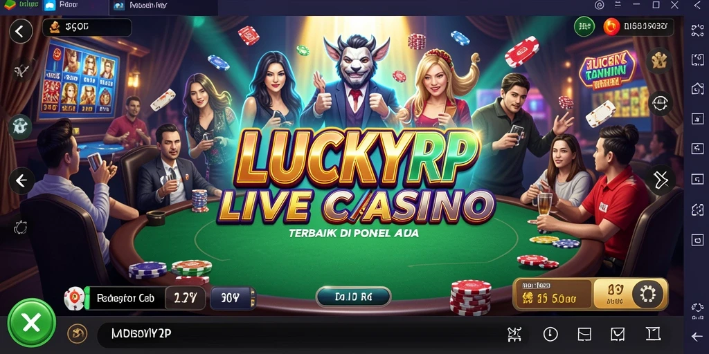 Screenshot gameplay LUCKYRP menampilkan suasana Live Casino yang mendebarkan.
