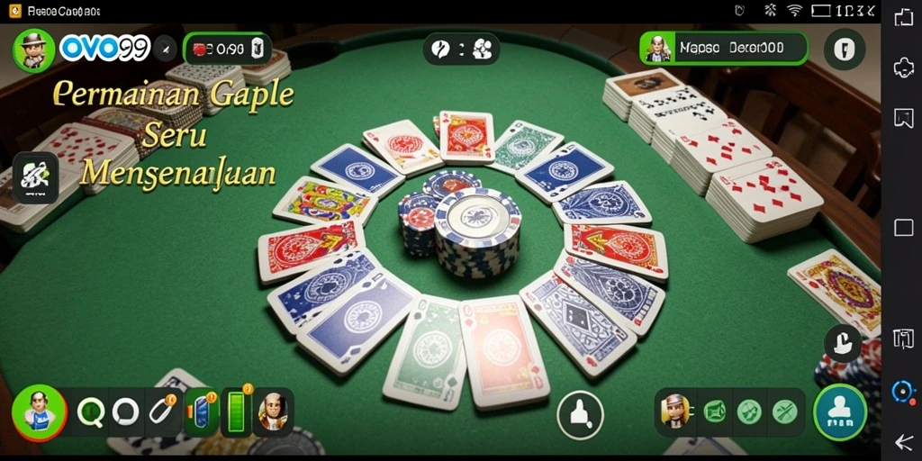 Screenshot gameplay OVO99 menampilkan serunya bermain Gaple.