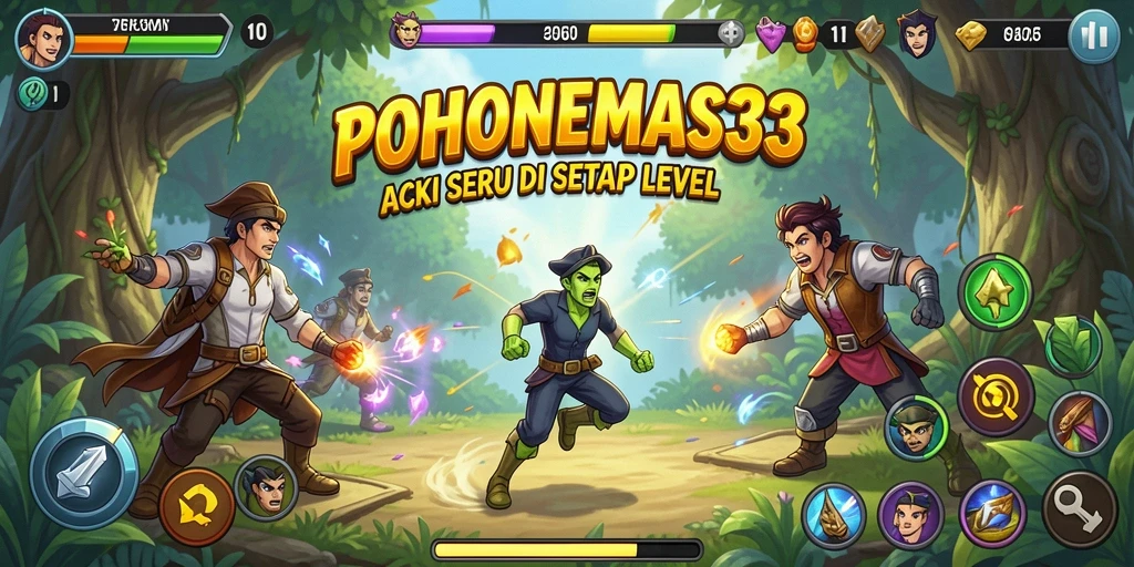 Screenshot gameplay seru POHONEMAS33 dengan aksi mendebarkan.