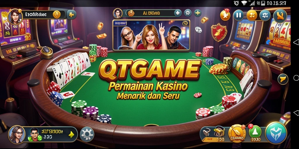Screenshot QTGAME menampilkan aksi seru dari permainan kasino.