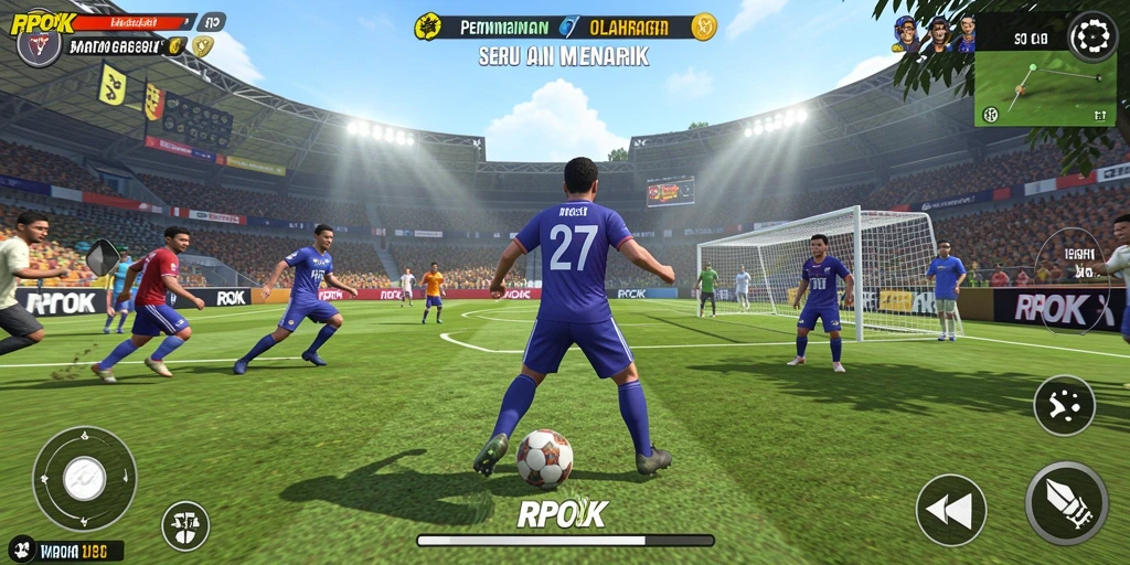 Tampilan gameplay RPOK dengan berbagai cabang olahraga.