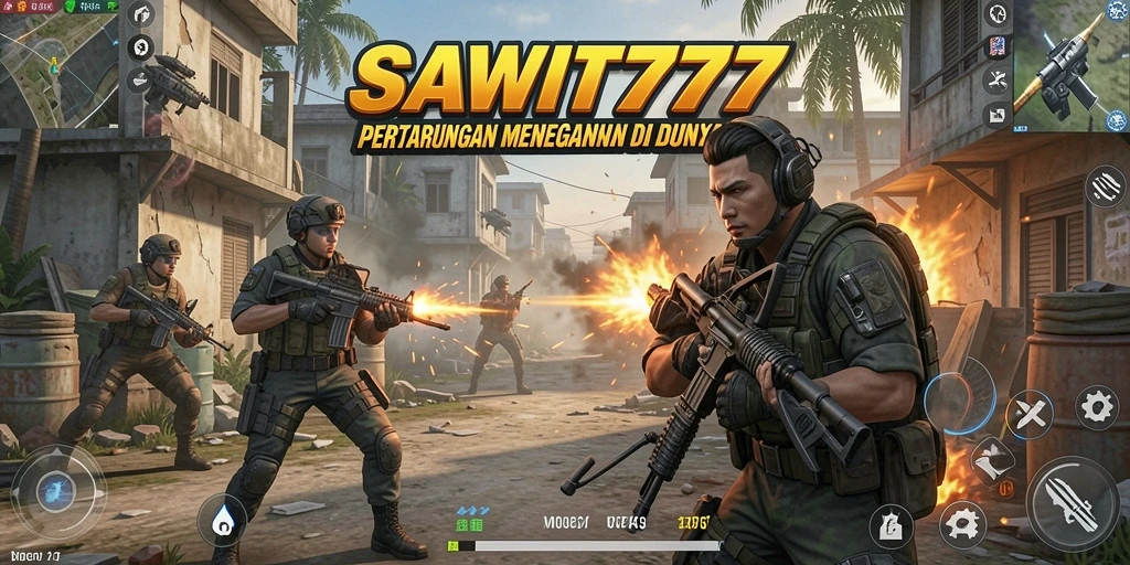 Gameplay intens di SAWIT777 menunjukkan aksi tembak-menembak yang mendebarkan.