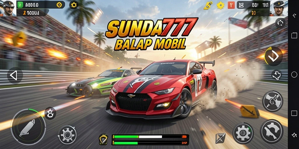 Tampilan permainan balap yang seru dan menegangkan di SUNDA777.