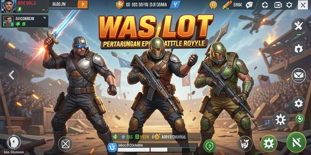Tampilan gameplay seru dan intens dalam WASLOT Battle Royale.